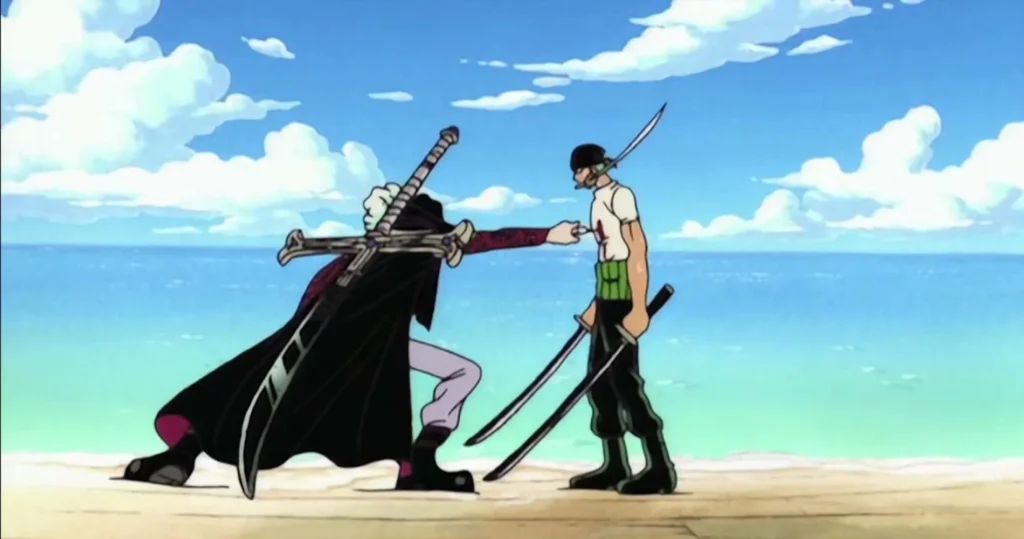 zoro vs mihawk